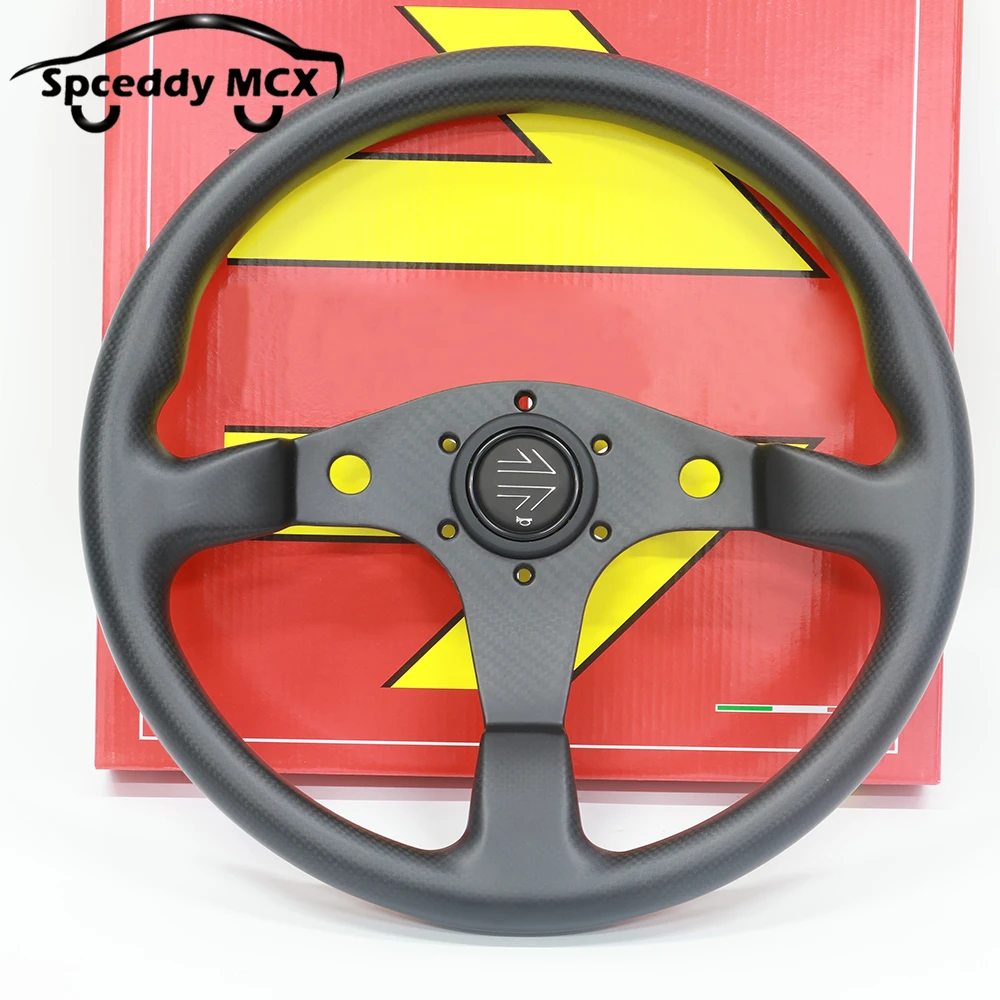 Universal Full Carbon Fiber Steering Wheel 14inch 350mm Racing Drift Flat Steering Wheel Matte