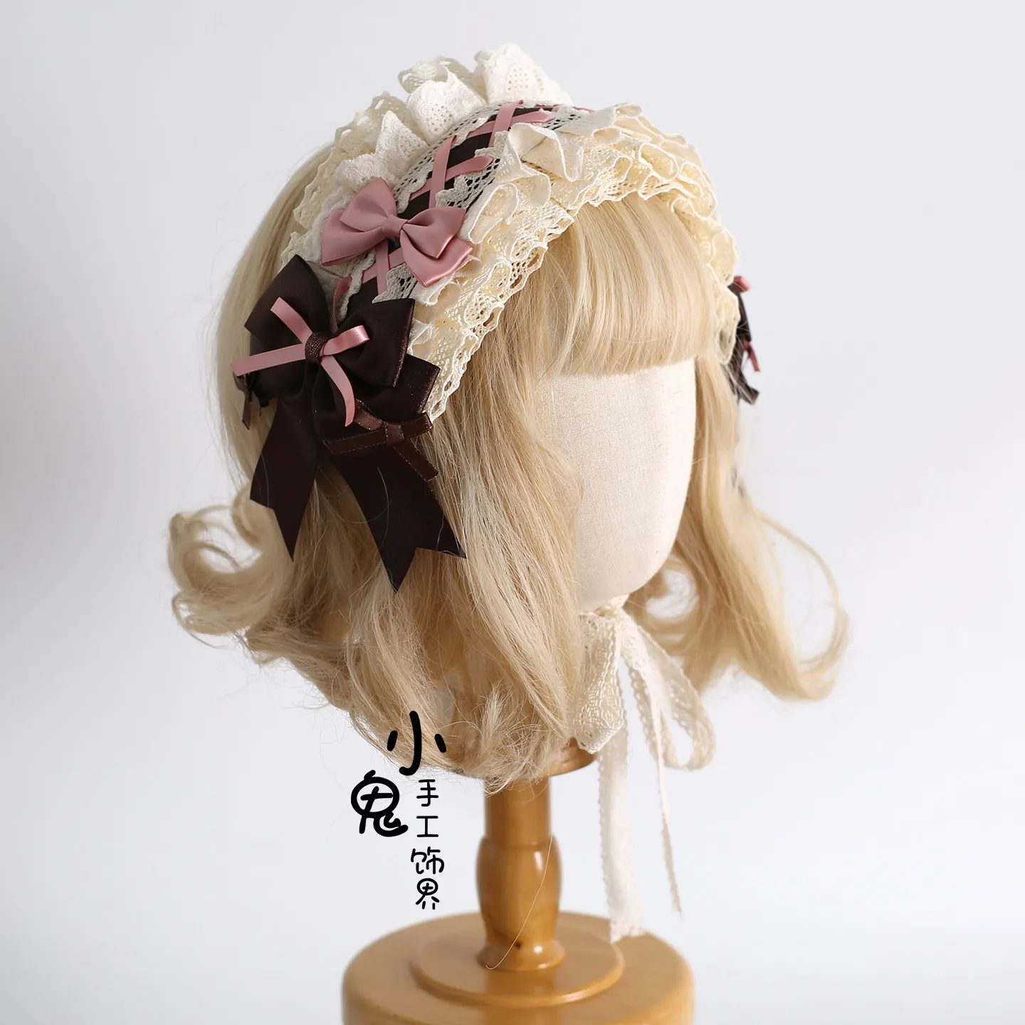 Original Handmade Lolita Small Cake Top Hat Chocolate Cat Sweet Lolita Headband Hair Clips for Women
