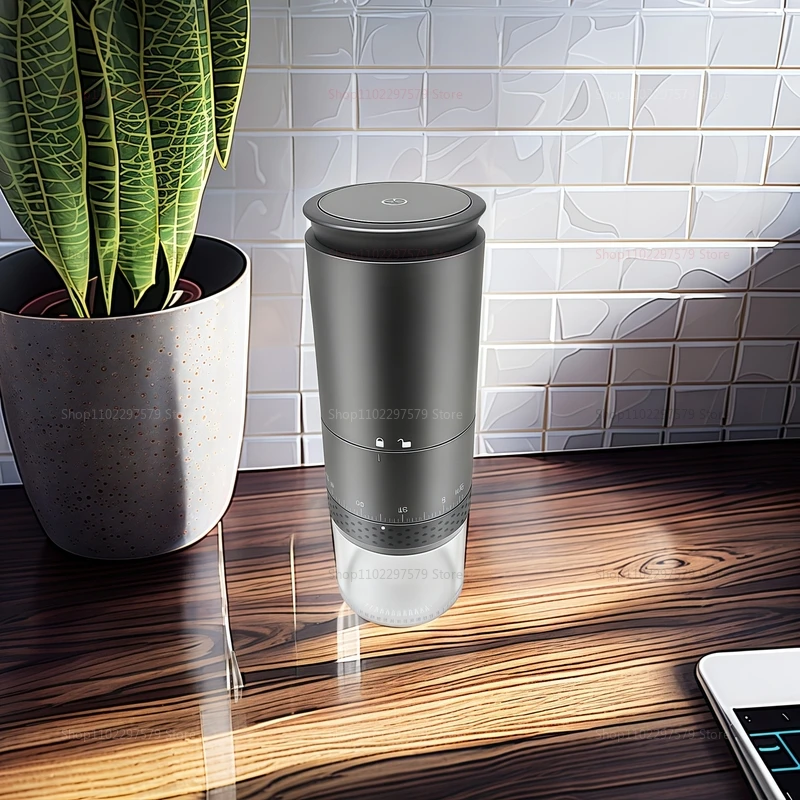 1500mAh 휴대용 전동 커피 그라인더 (외부 조절 설정 포함, C타입 충전, 소형 버 그라인더)