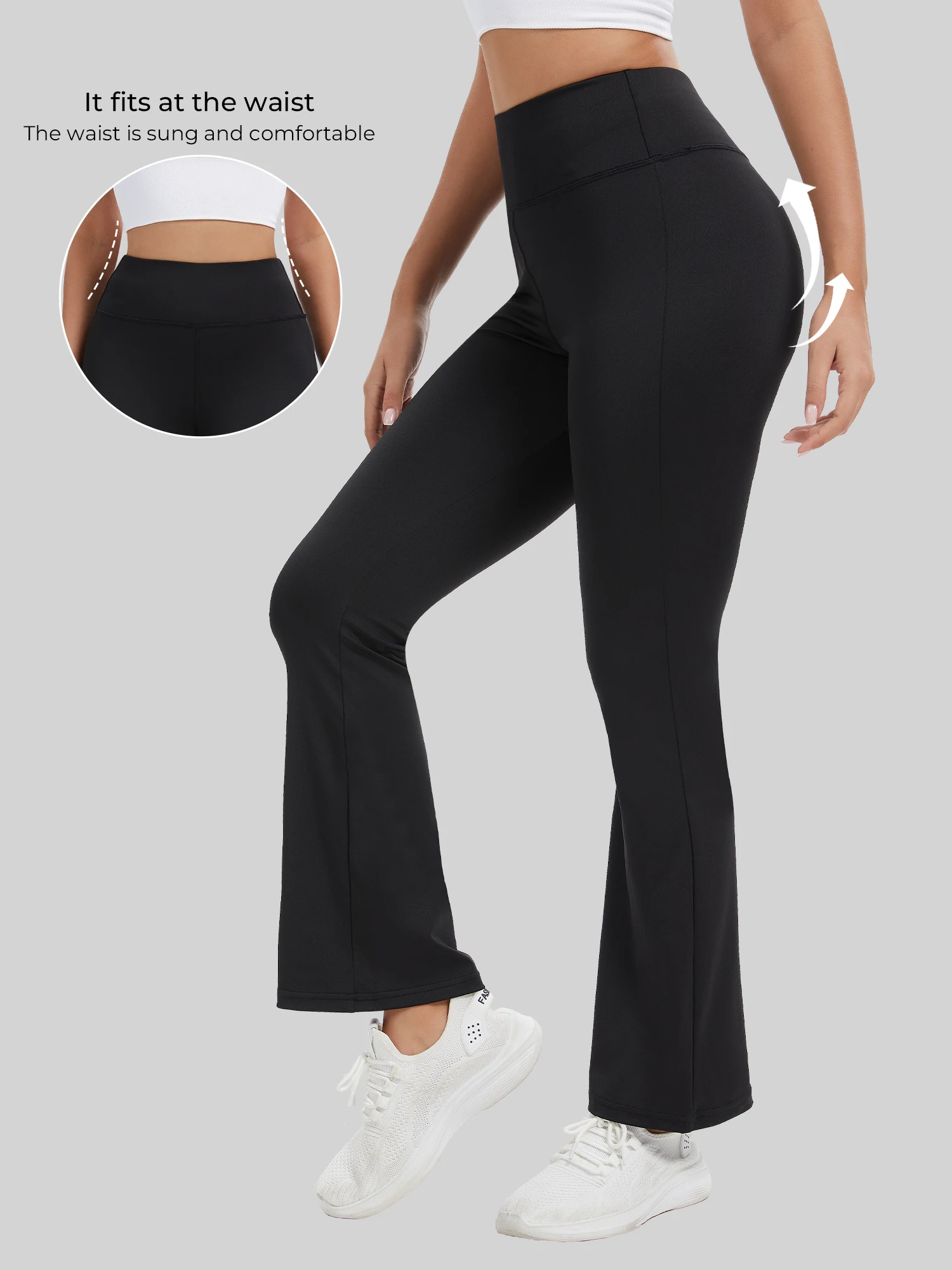 

High Waist Slimming Flare Yoga Pants, Booty Lifting Dance Pilates Pants, Workout Fitness Long Pants, For Jazz Dance Modern Dance