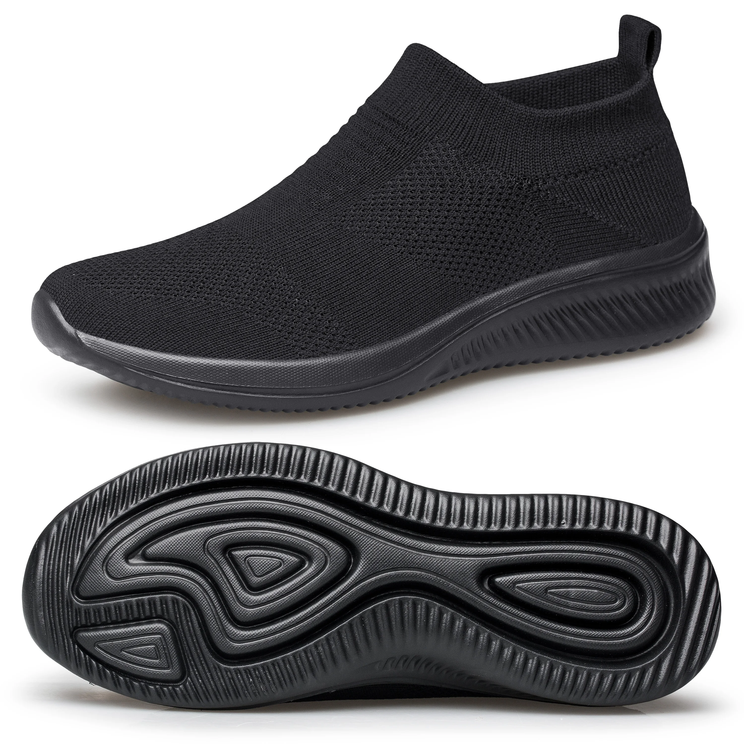 Men's Spring Casual Sneaker Breathable Ultralight Slip On Shoes Mesh Sock Mouth Jogging Athletic