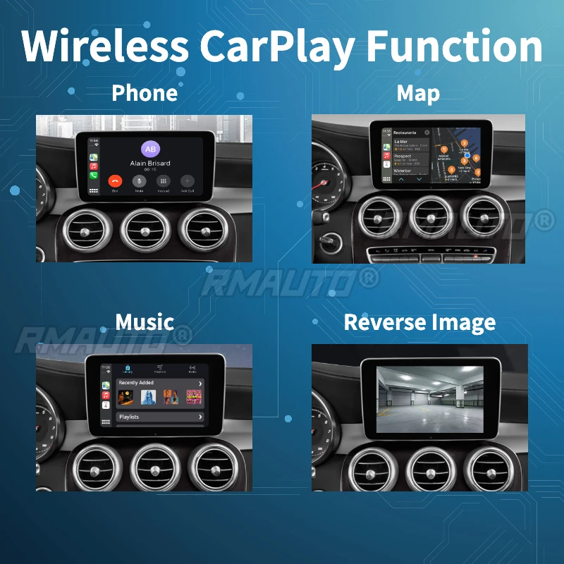 RMAUTO لاسلكي Apple CarPlay NTG 5.0 5.1 لسيارة Mercedes Benz E-Class W213 S-Class W222 2014-2020 Android Auto Mirror Link AirPlay