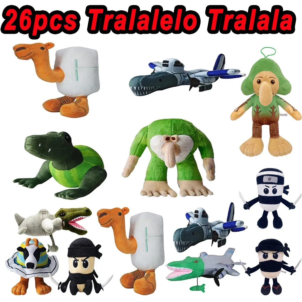 37 стиль Tralalelo Tralala плюшевая Tungtungtung итальянская Brainrot Al Tralalero Tralala плюшевая кукла мягкая подушка игрушки на заказ