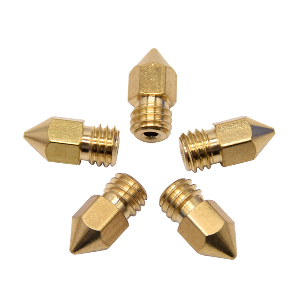 5/10PCS MK8 Brass Nozzle 0.2/0.4/0.6/0.8/1.0mm Extruder Print Head Nozzle 1.75MM CR10 Ender3V2  Ender-3 3D Printer Accessories