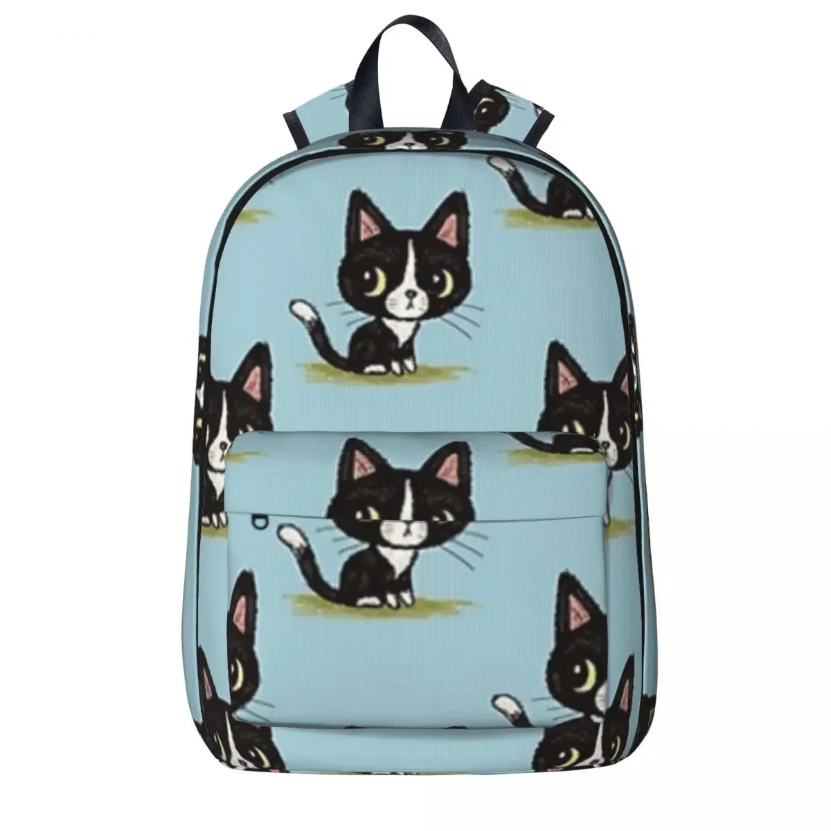 

Cute Black Kitten Woman Backpacks Boys Girls Bookbag Fashion Children School Bags Portability Travel Rucksack Shoulder Bag