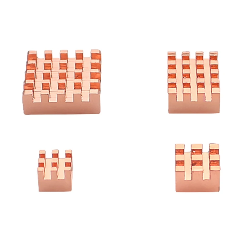 2Set Heat Sink Metal Copper Heatsink Passive Cooling Pad Heat Dissipation Radiator For Raspberry Pi 4 Model B