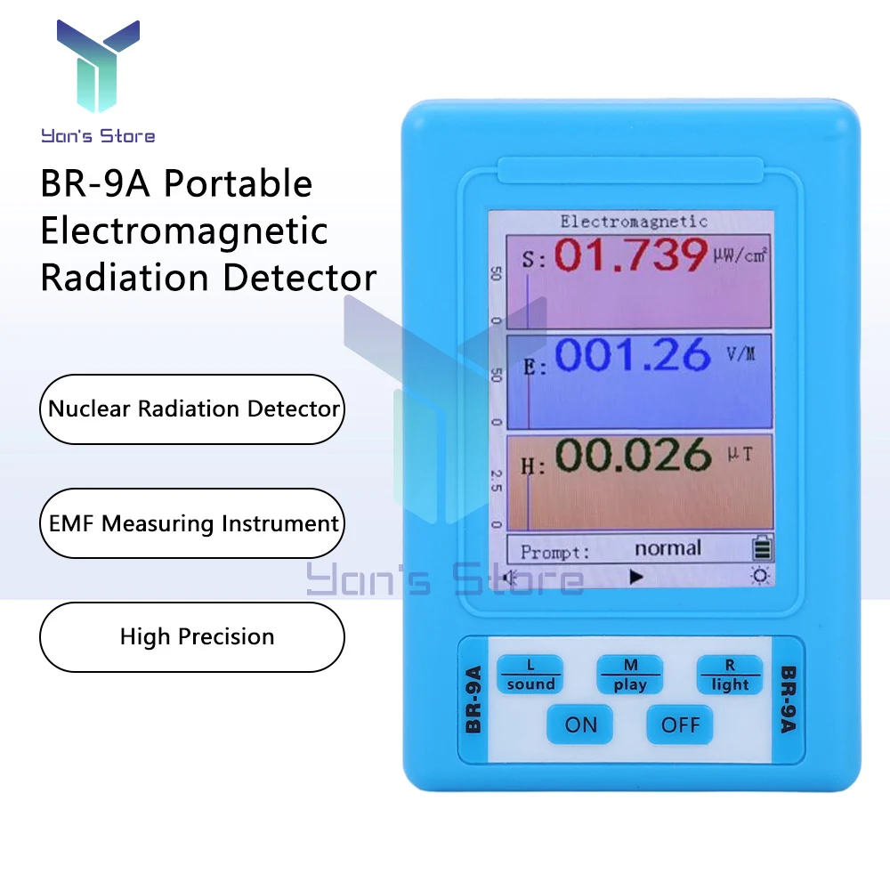 BR-9A Portable Electromagnetic Radiation Detector EMF Meter High Accuracy Professional Radiation Dosimeter Monitor Tester