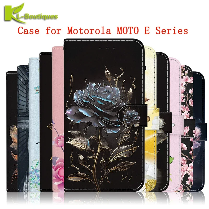 Wallet Card Stand Magnetic Flip Case For Motorola Edge 40 Neo Moto EDGE40 E13 E22 E22i E32 E20 E40 E30 Coque Leather Phone Cover