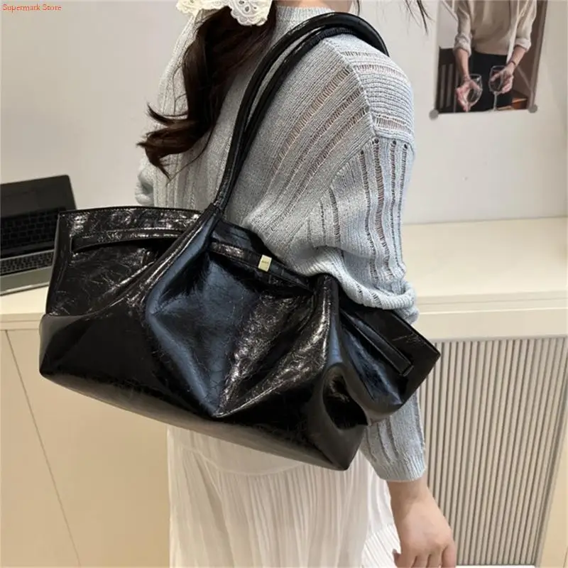 

Q5WE Large Capacity Armpit Bag for Women Handbag Simple Shoulder Bag PU Leather Underarm Bag Shopping Bag Commuting Bag