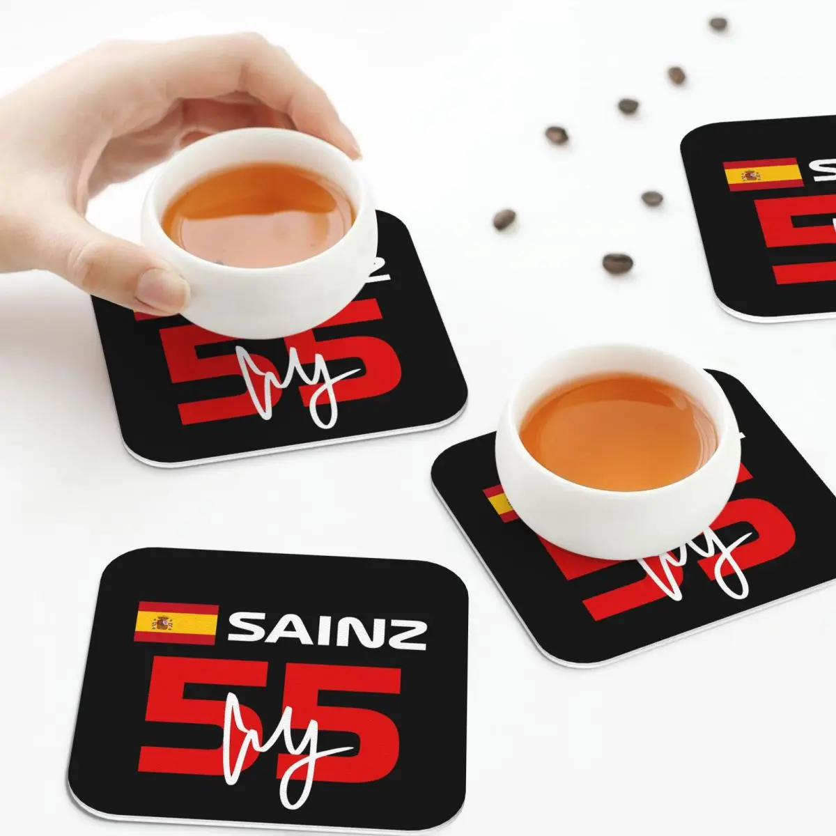 carlos-sainz-jr-f1-signature-graphic-porta-copos-escuros-placemats-de-cozinha-copo-de-isolamento-tapetes-de-cafe-conjunto-de-4-almofadas-de-mesa