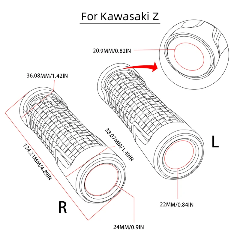 For Kawasaki Z650 Z750 Z800 Z900 Z1000 Z250 Z400 Motorcycle Accessories CNC Handlebar Grips Handle Grip Protector Handle bar