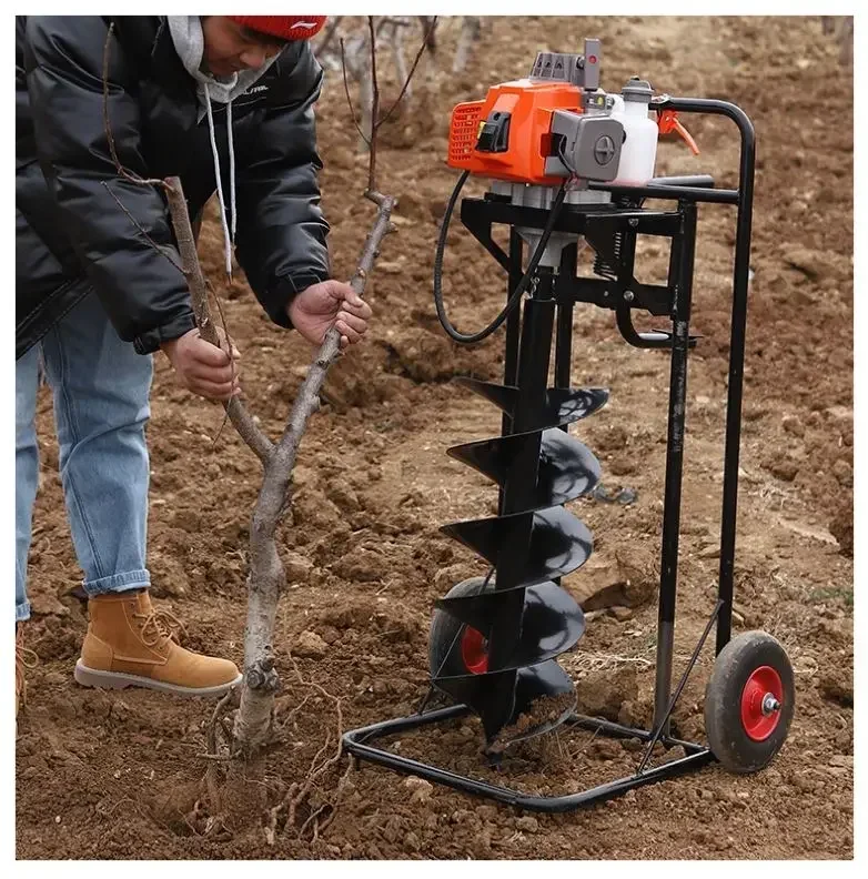 For 4 Stroke Heavy Duty Garden Tools Earth Auger Machine Post Hole Digger Tree Planting Soil Augers Power Earth Auger for Hole