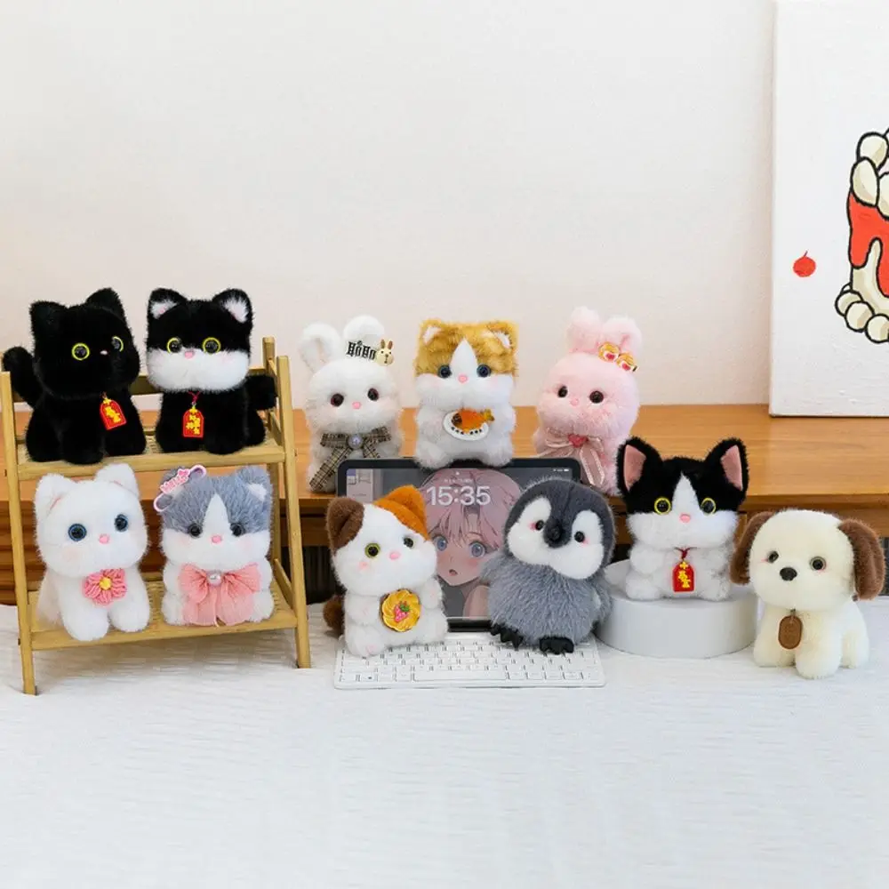 Kawaii 15 سنتيمتر أفخم رفيق دمية أفخم القط الحيوان ألعاب من نسيج مخملي محشوة الروائح أفخم دمية المفاتيح مكتب