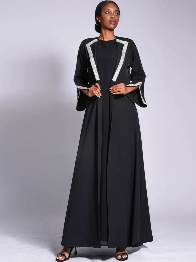 Eid Muslim Women Loose Sequins Dress Abaya Party Dresses Ramadan Abayas Caftan Kaftan Elegant Vestidos 2023 New Dubai Arab