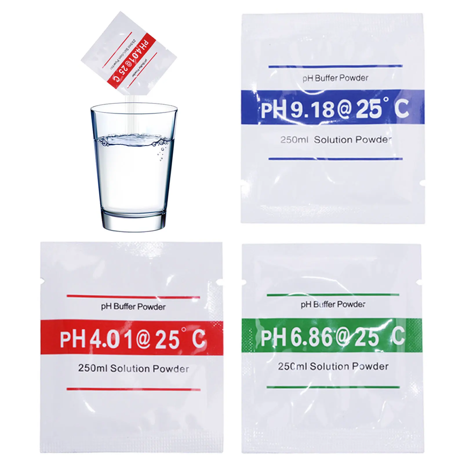 3pcs/set PH Test Meter Measure Calibration Solution PH Buffer Powder 4.01/6.86/9.18 Calibration Point