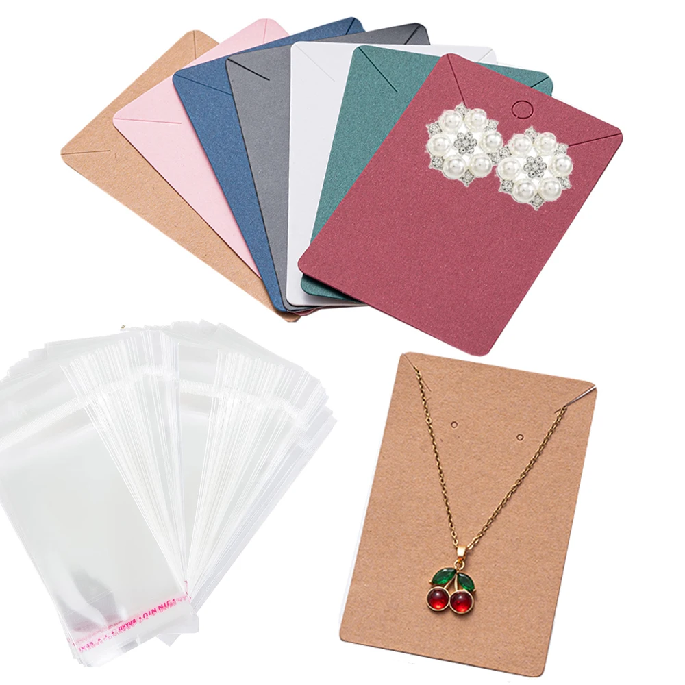 

50pcs/Lot Paper Necklaces Earrings Ear Studs Packaging Card Blank Jewelry Display Card Small Business Supplies Accessories