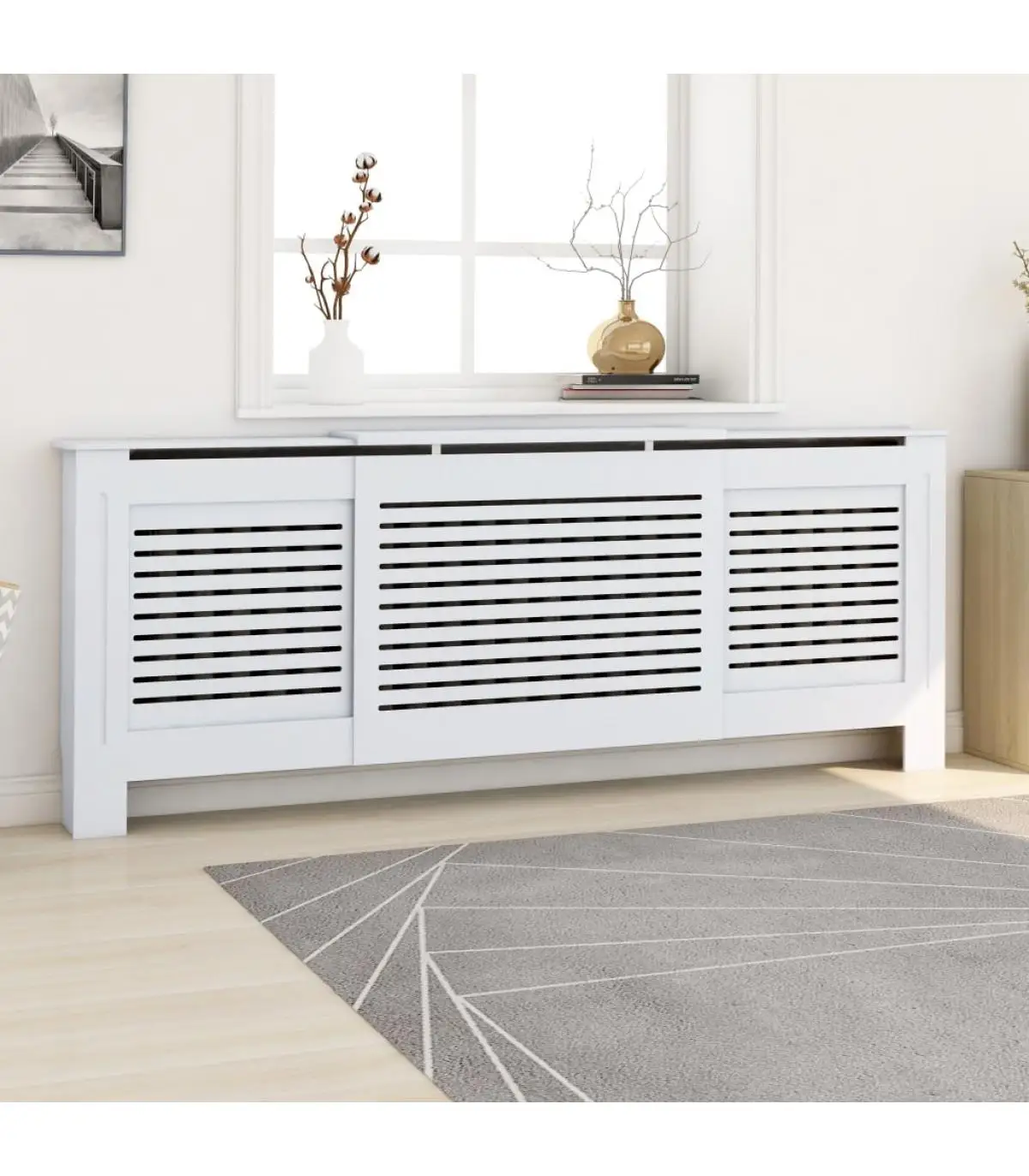 205 cm white MDF radiator cover heating radiator accessories