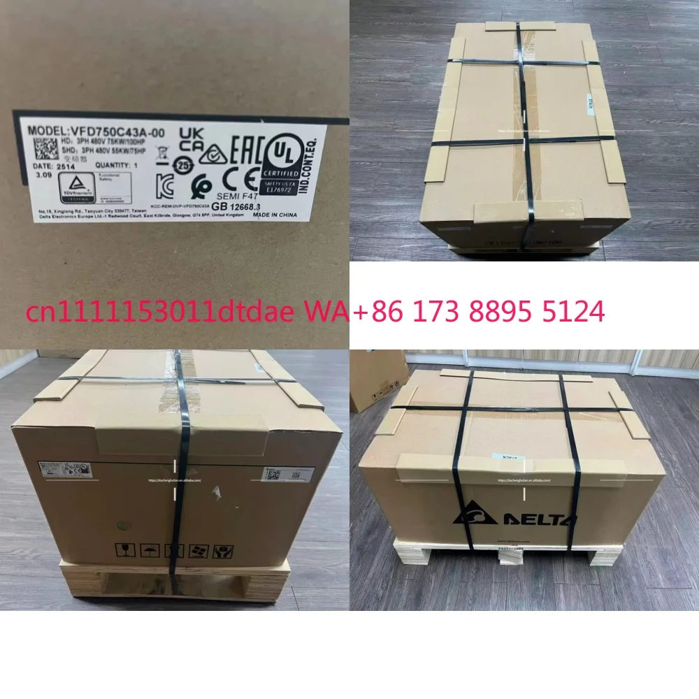 

Инвертор серии VFD C2000 для VFD750C43A-00, 75 кВт, 100/460 В переменного тока, 150 А, трехфазный, для регулирования скорости двигателя