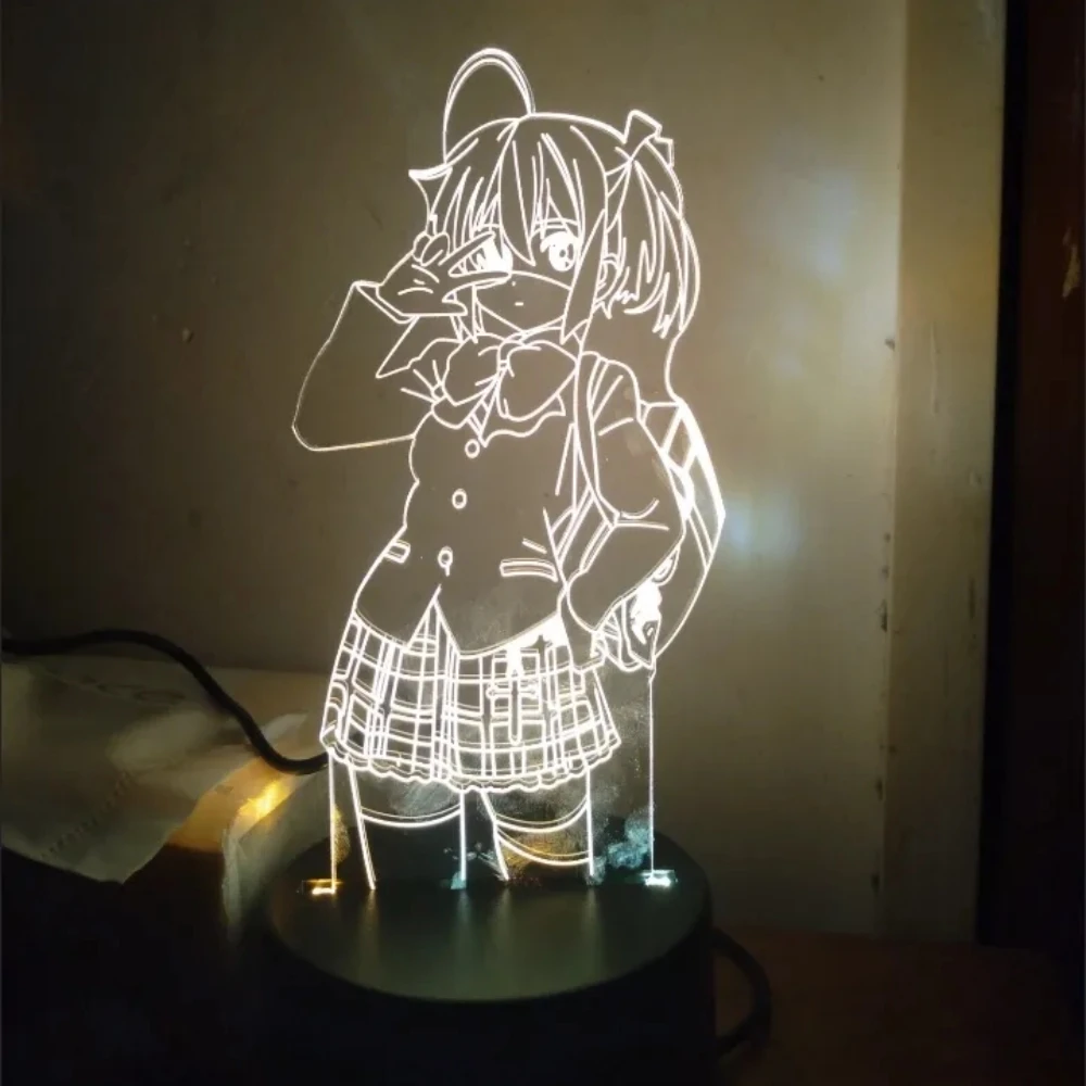 Imagem -02 - Acrílico 3d Night Lights para Meninas Candeeiros de Mesa Decoração do Quarto Shichimiya Satone Takanashi Rikka Anime Girls Cores 16 Cores