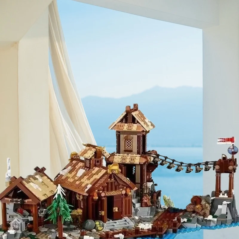 

2026 New Viking Village Building Block Set Assembly Model Kit Adult Nordic Architecture Collection Men and Women Holiday Gifts