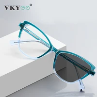 VKYEE, nuevas gafas de protección contra luz azul a la moda para mujer con forma de ojo de gato, se pueden personalizar, prescripción que cambia de Color claro 2130