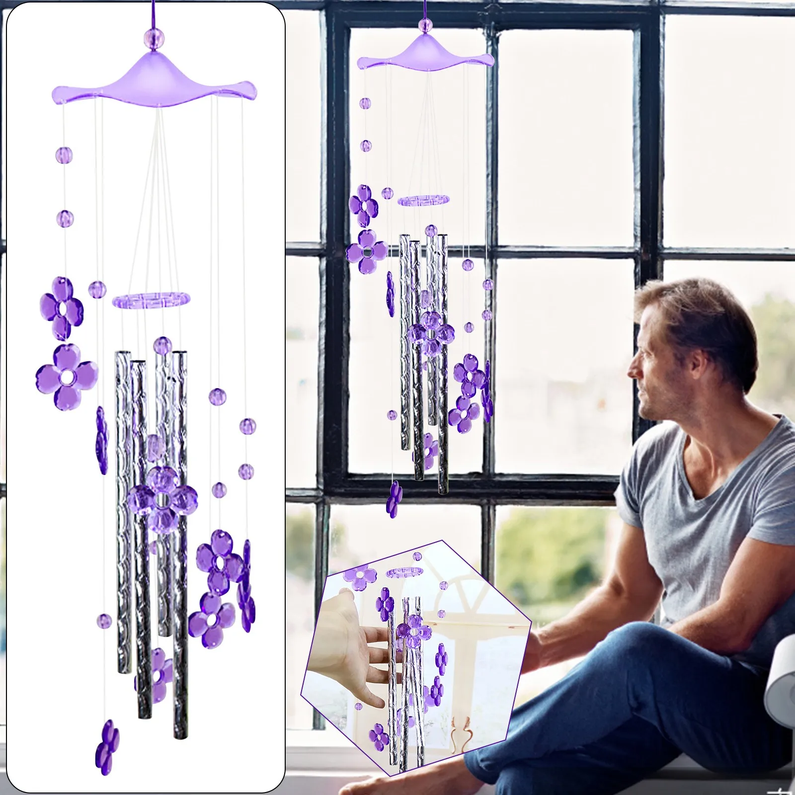 Tubular Acrylic Wind Chime Memorial Outdoor Decor With A Relaxing Melody An Elegant Decoration For Gift Garden Patio Porch