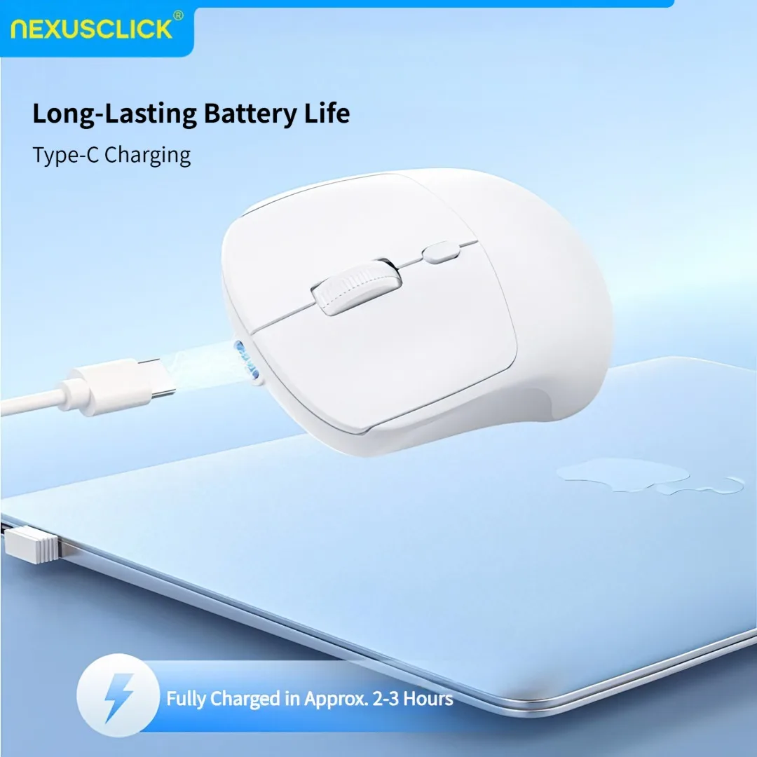 NexusClick Rechargeable Wireless Gaming Mouse, Silent Computer