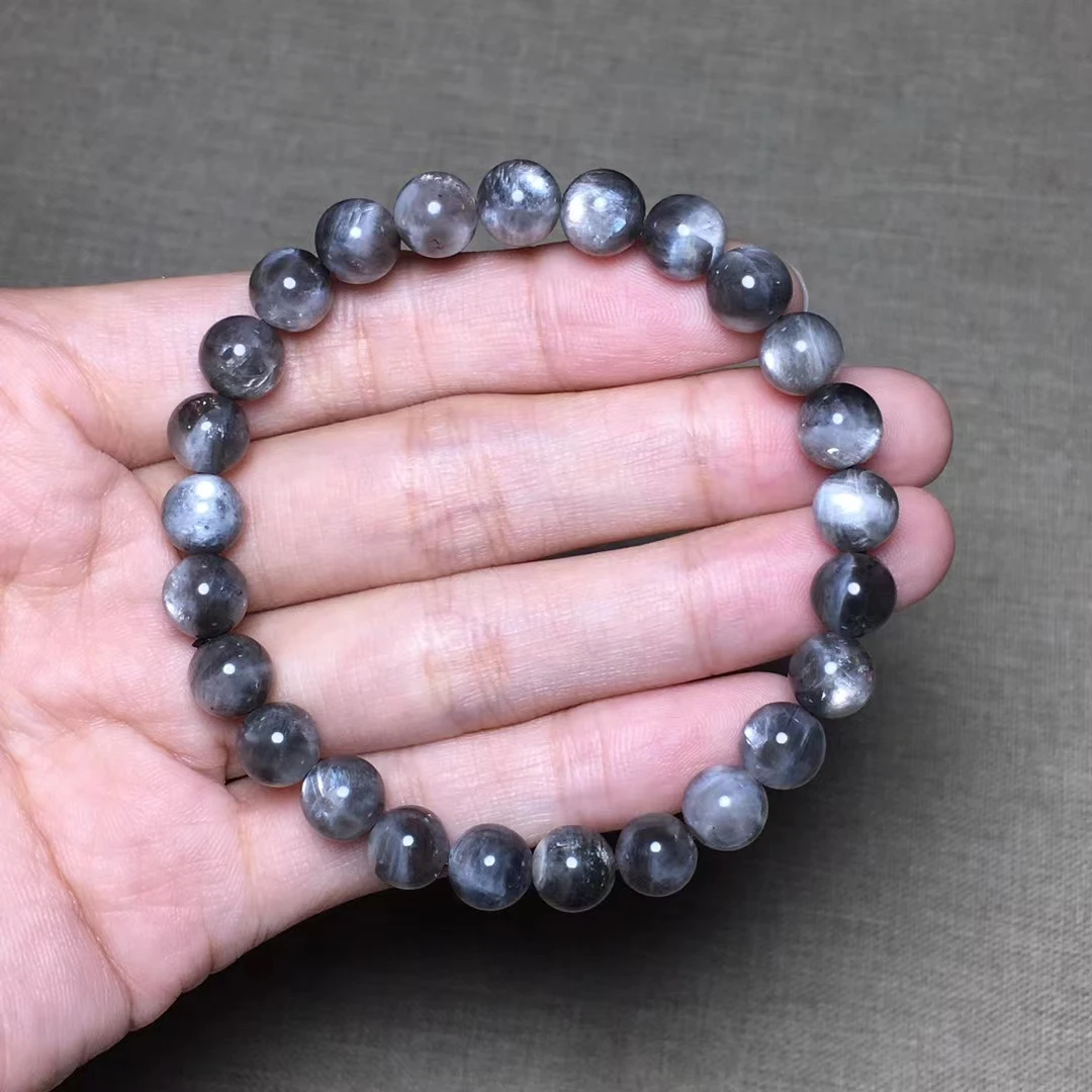 

Natural Black Sunstone Moonstone Bracelet Flash Light Round Beads 7.5mm Women Men Starlight 8mm 10mm 12mm Stretch AAAAAA