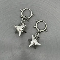 5 Styles Gothic Y2K Spiked Ball Drop Earrings Grunge Aesthetic Morning Star Rivet Hoop Earrings for Women Men Punk Rock Jewelry