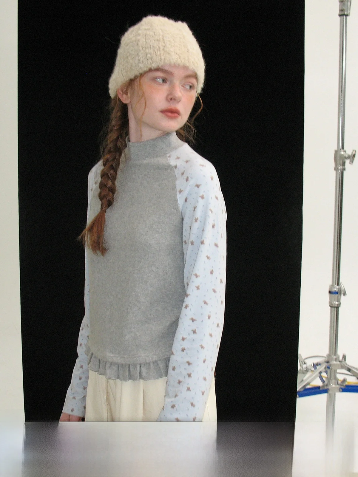 

Odder Original Bear oulder Sve Ruffle Bot Повседневный женский топ с высоким воротником Универсальная футболка для внутренней одежды