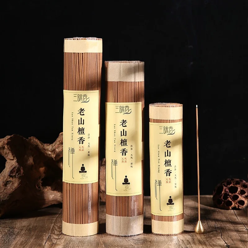 500g 21/28/32cm Old Mountain Sandalwood Incense Stick Household Offering Worship Buddha Inside Room Promotes Sleep Joss Stick