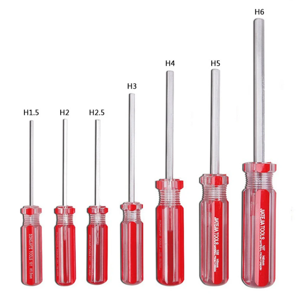 Destornillador hexagonal de cabeza plana, herramienta de mano de reparación magnética para electrónica y juguetes, 1 piezas, 1,5/2,0/2,5/3,0/4,0/5,0mm