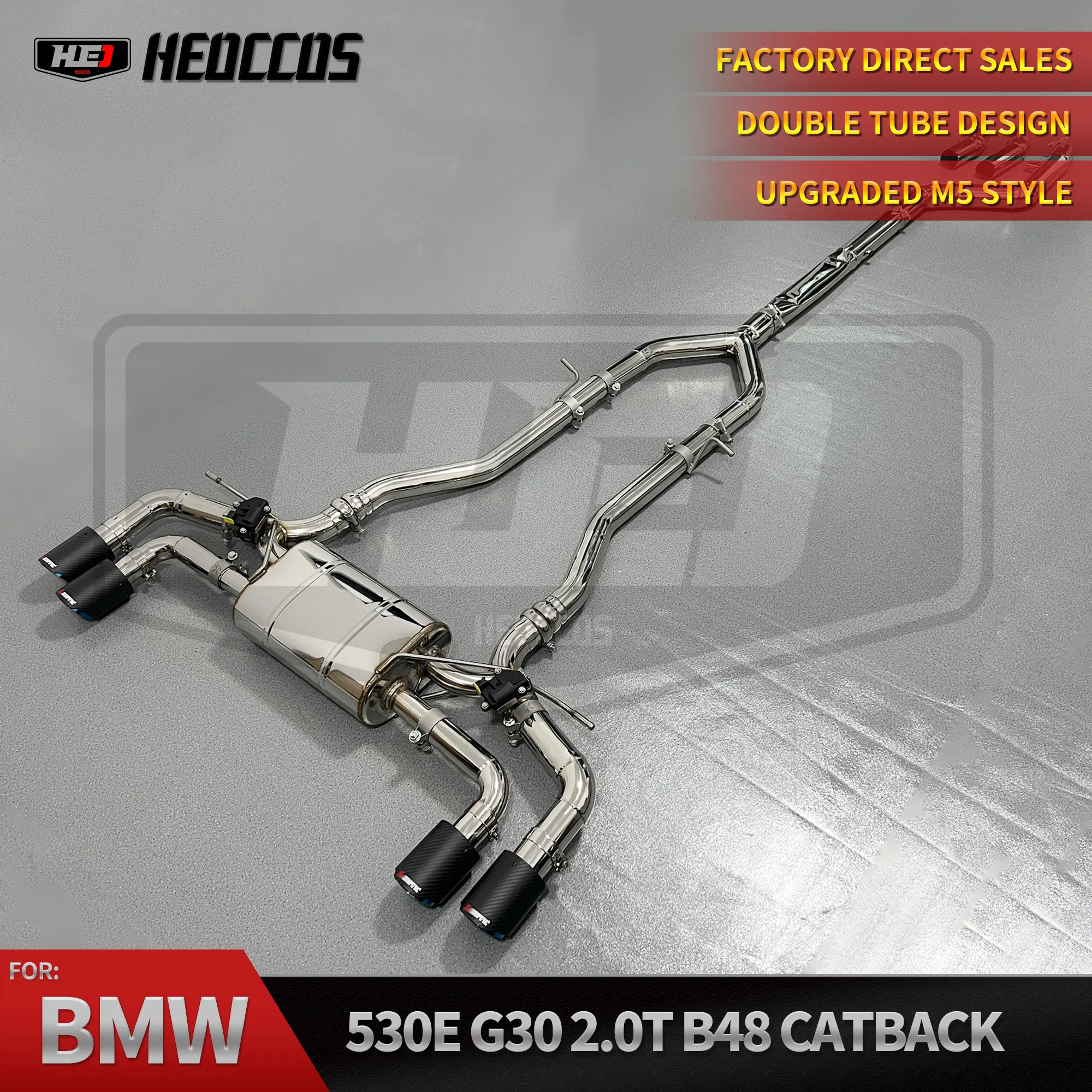 

HEO Stainless steel catback for BMW 530E G30 2.0T Exhaust catback electronic valve muffler performance upgrade