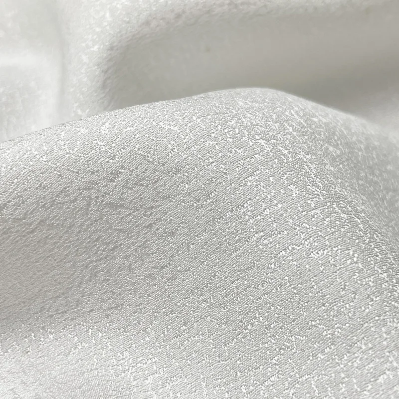 

White Solid Color Silk Fabric - 140CM Wide 27MM - Perfect for Dressmaking Cheongsam Dress Suit Pants Heavy Silk Fabric F078