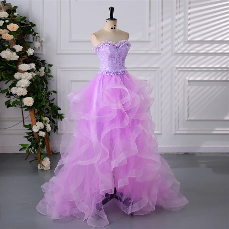 Em estoque frente curta traseira longo vestido de festa sem alças clássico 15 vestidos quinceanera vestido barato personalizado vestido formal 2025