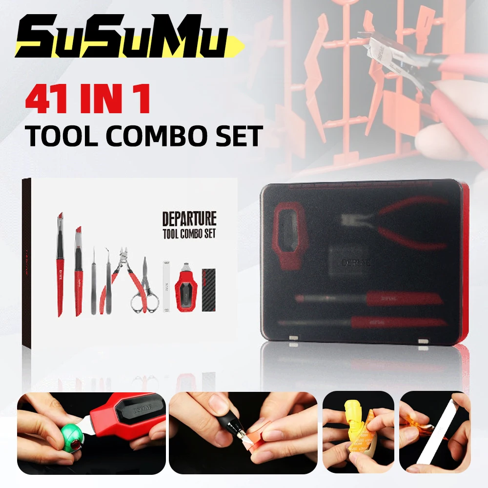 DSPIAE TC-S01 Departuretool Combo Handmade Scissors Multifunctional Model Tool SET Gundam Assembly Sandpaper Tweezers Beginner