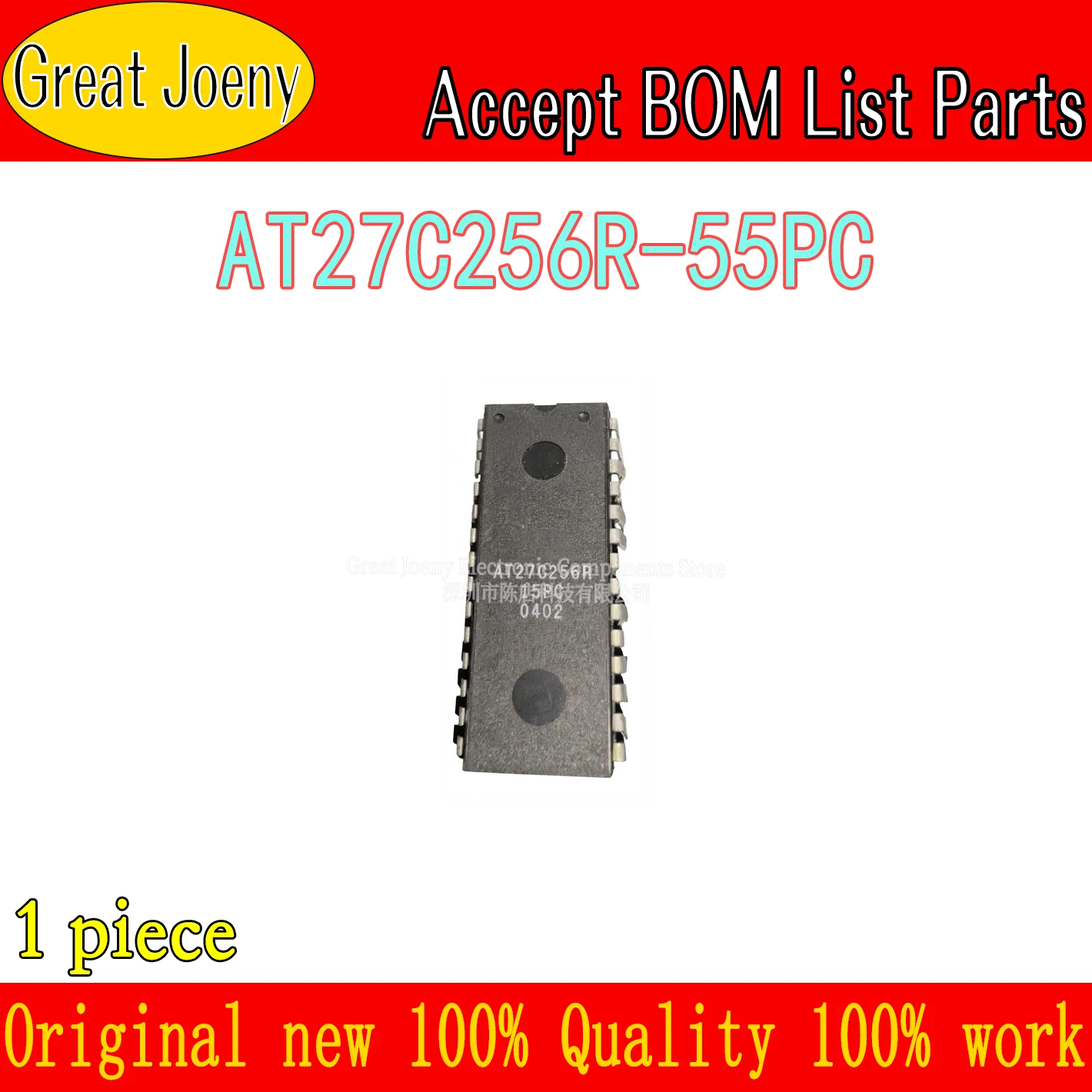 100% New Original AT27C256R-55PC AT27C256R IC Chipset DIP-28 Bulk Best Price Plastic Casing