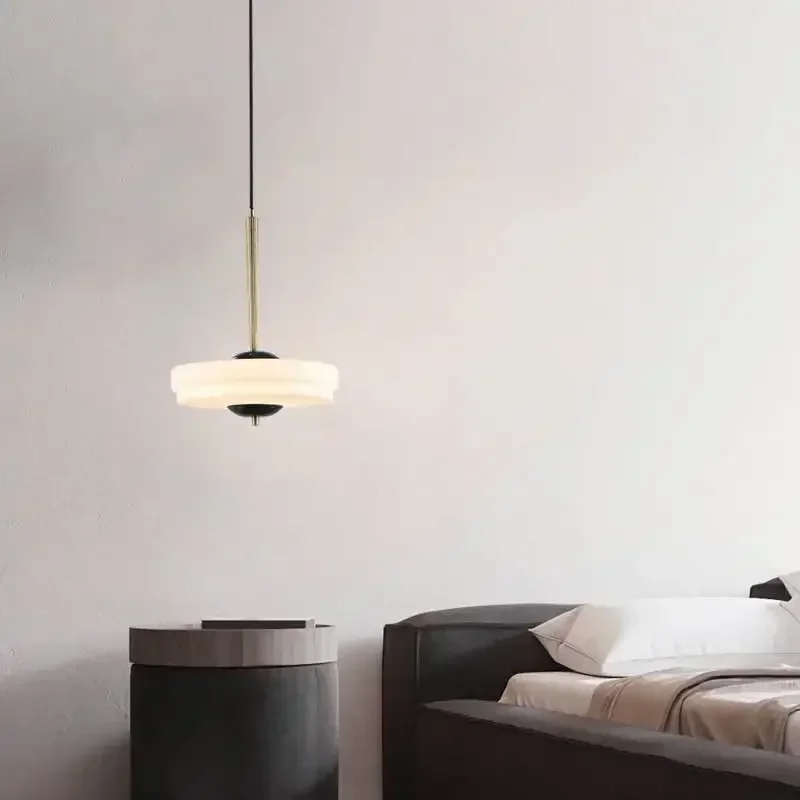 

Art Fan Marble Chandelier Copper Marble Lamp Simple Modern Teahouse Art Restaurant Study Bedside Bar