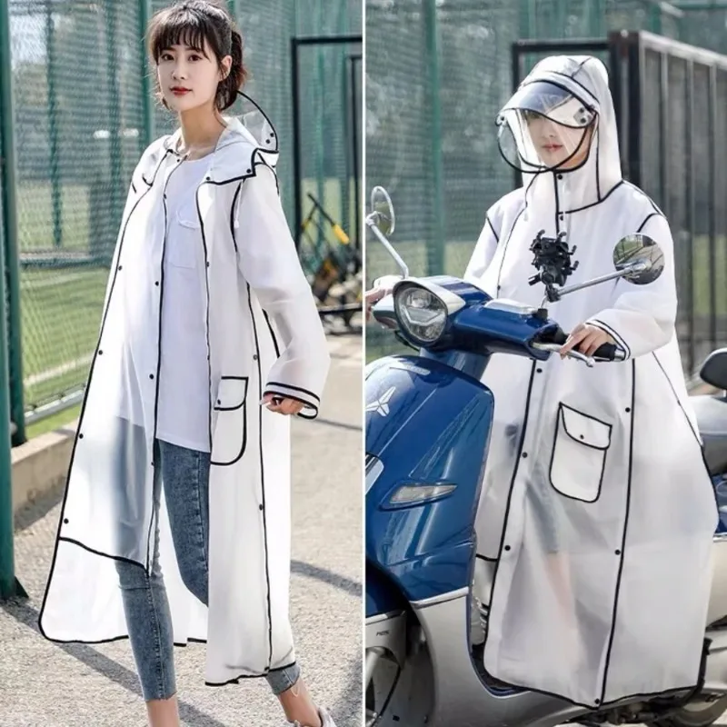 

Raincoat Long Full Body Rainproof Single Men Fashion Transparent Electric Battery Bike Bicycle Adult Poncho Women