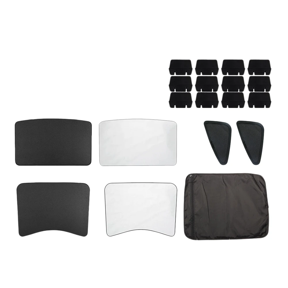 

For Tesla Model 3 2016-2020 Front Rear Sun Shades Glass Roof Sunshade UV Block Car Side Window Sunshade, 7PCS, Black