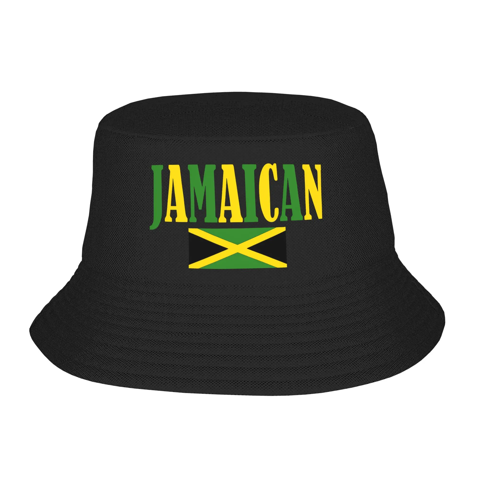 Jamaican Flag  Bucket Hat Jamaica Streetwear Fisherman Caps For Women Fashion Fishing Visor Hats Breathable Pattern Cap