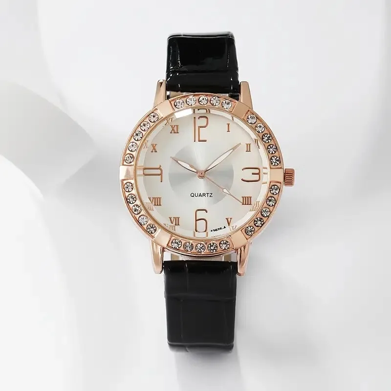 Ladies Watch Set Fashion Starry Dial Bracelet Women's Leather Strap Quartz Girl's WristWatch