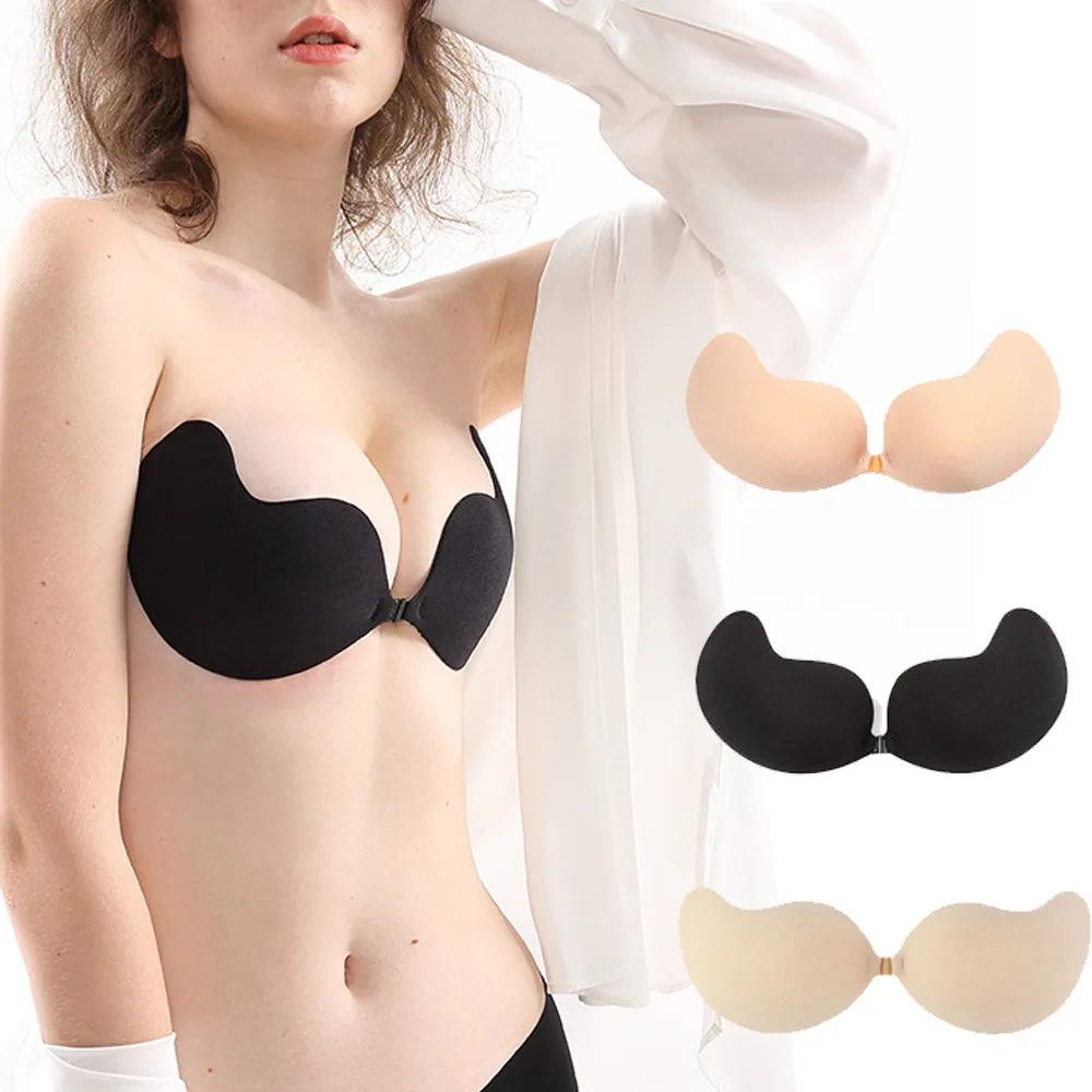 

Invisible Strapless Adhesive Stick Bra Mango Shaped Silicone Breast Patch Strapless Push Up Bras Women Seamless Lingerie