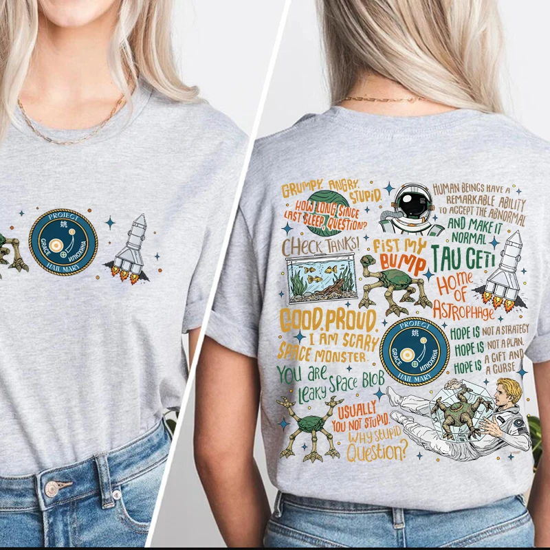Project Hail Mary Book T-Shirt for Fan Rocky Amaze Sci-Fi Book Lover Tshirt Men Women Casual Cotton Short Sleeve Tees Clothing view 4