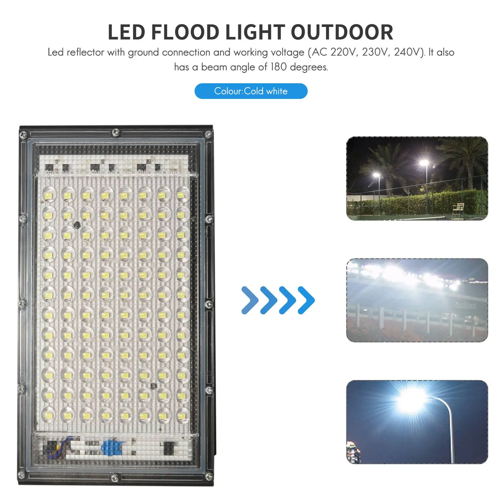 الصيف بيع 100 واط LED ضوء الشارع التيار المتناوب 220 فولت-240 فولت في الهواء الطلق الكاشف الأضواء IP65 مقاوم للماء الجدار ضوء حديقة الطريق الشارع