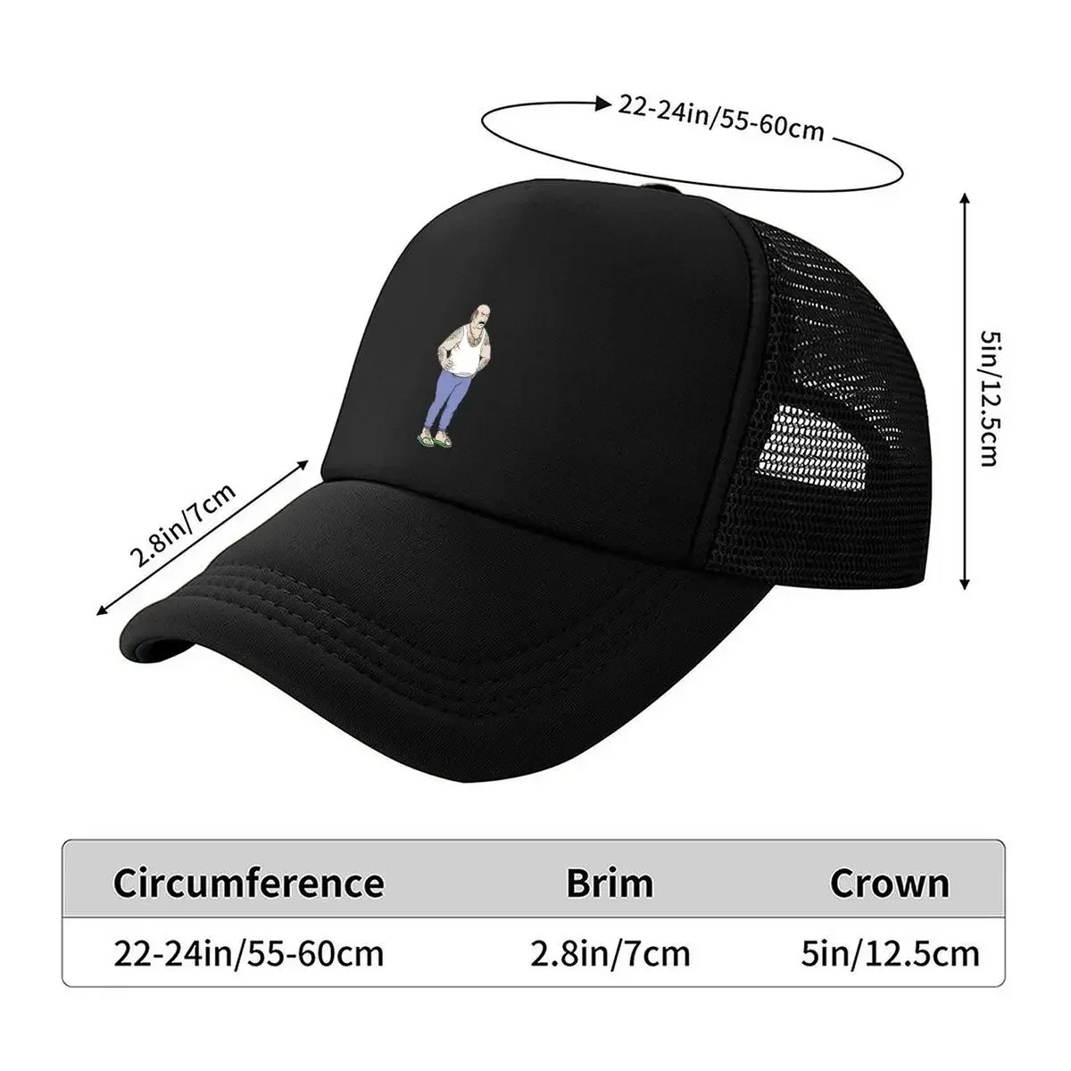 2026 Tattooed Man in Casual Attire Standing Mesh Baseball Cap