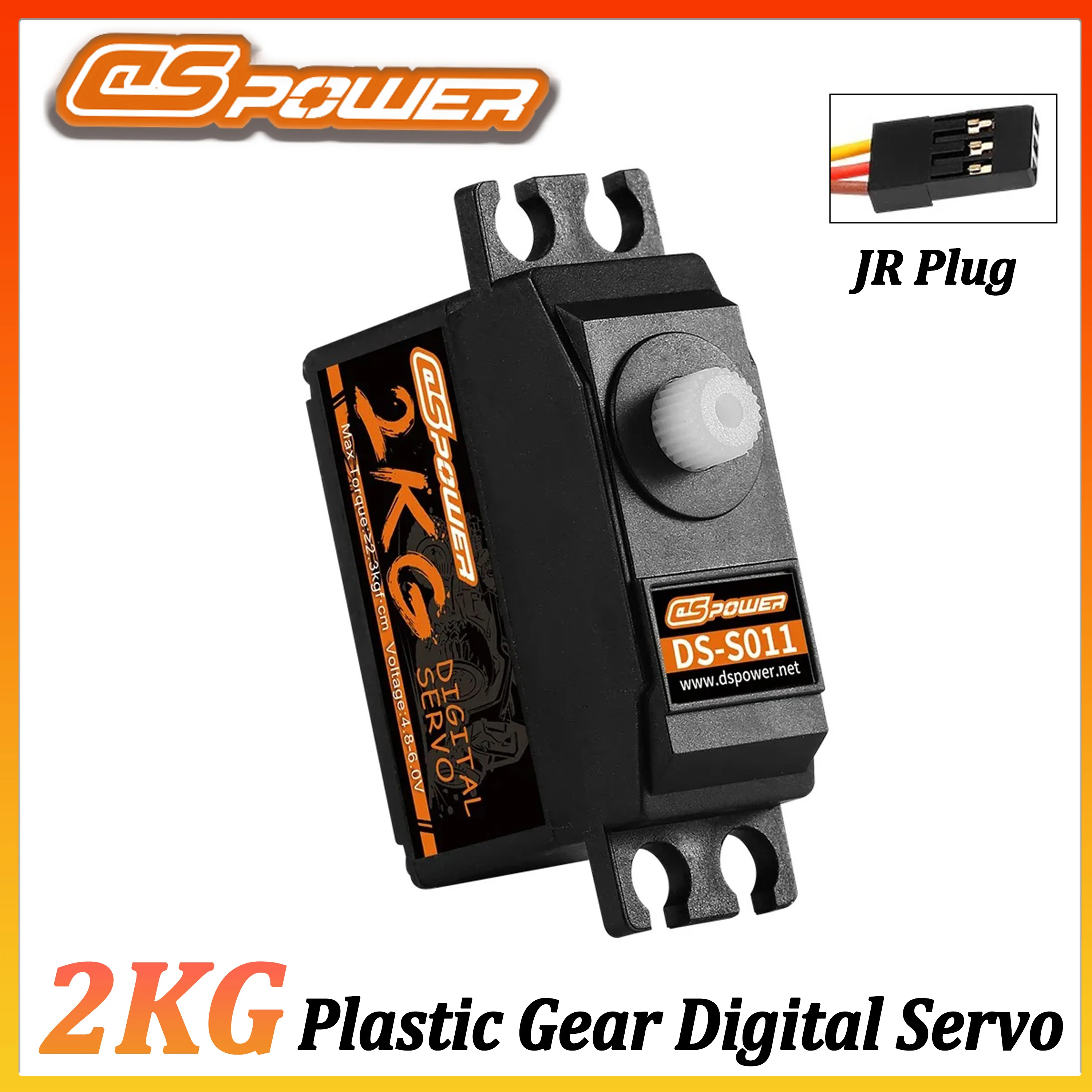 

DSPOWER 2KG Core Motor Digital Servo Plastic Gear for RC Car Drone Plane Fixed-wing Helicopter Toy Boat Robot Accessories Wltoys