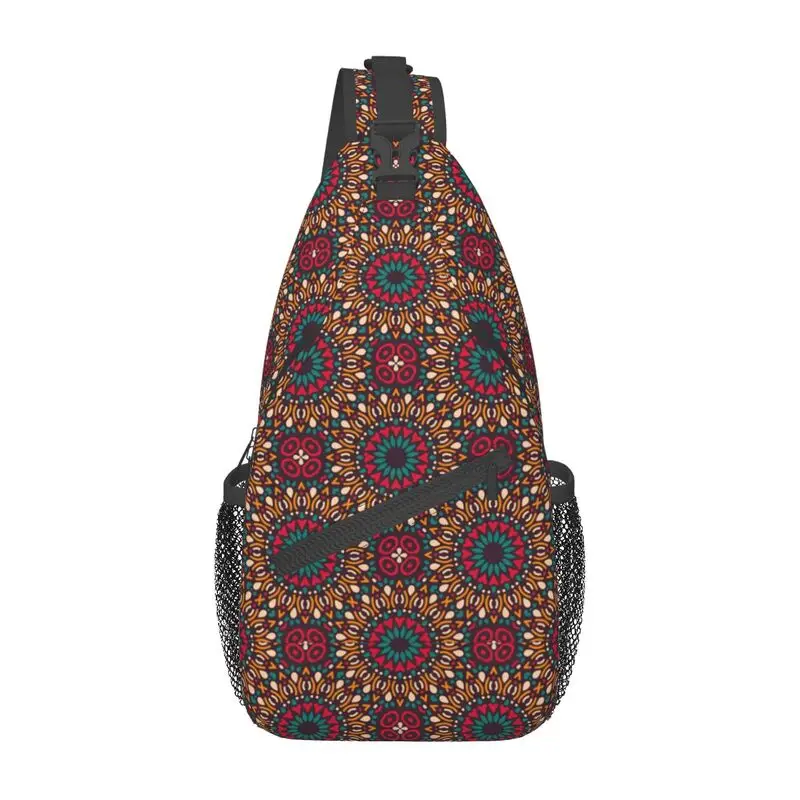 

Kitenge Ankara Sling Crossbody Backpack Men Custom African Tribal Ethnic Art Patterns Chest Shoulder Bag for Traveling Daypack