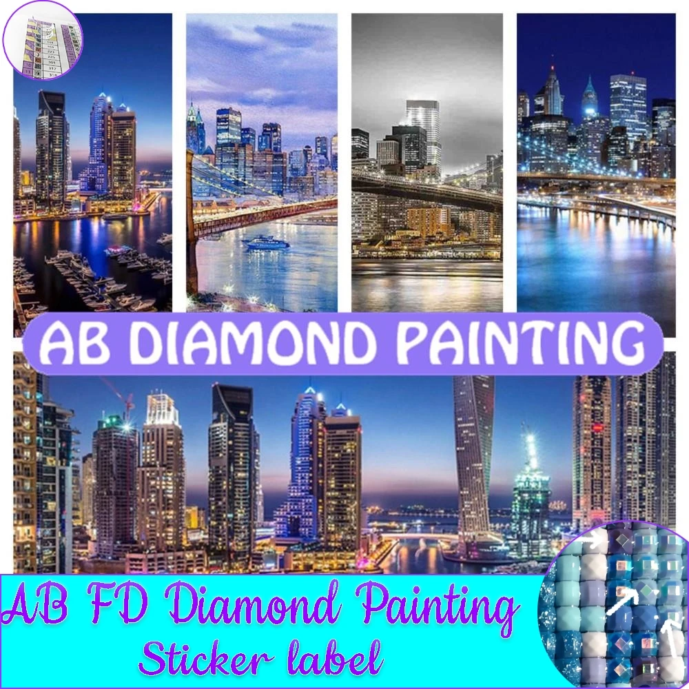 AB Diamond Painting Tools Urban Night View Handicraft Art Cross Stitch \