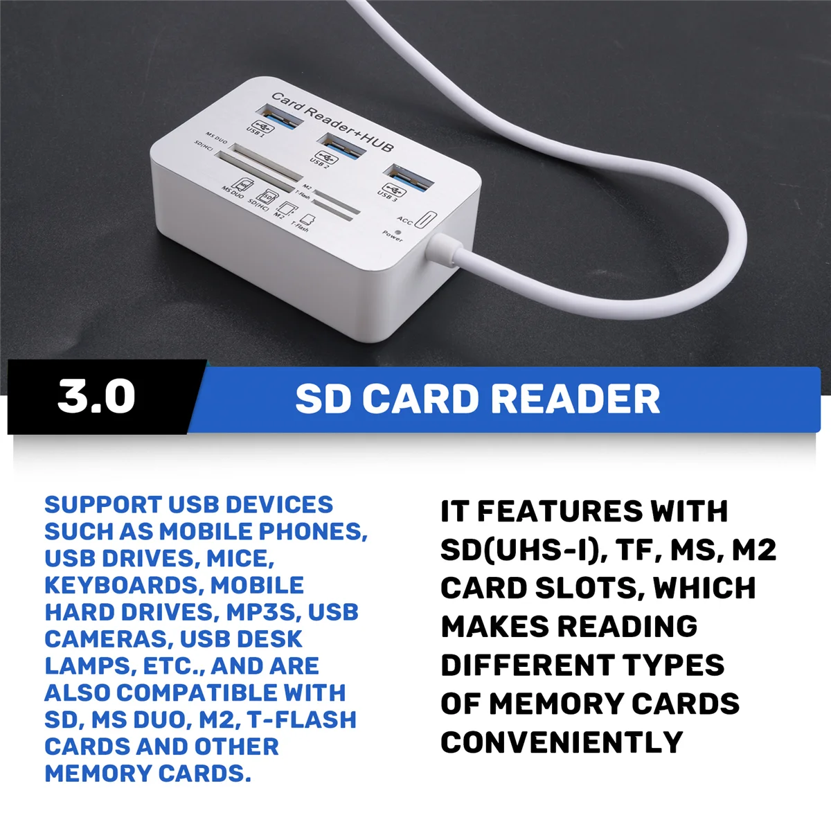 RISEN USB ハブ 3.0 USB スプリッター 3 ポートエクステンサー マルチ USB 拡張複数 3 0 ハブ SD カードリーダー USB3.0 エキスパンダー PC 用